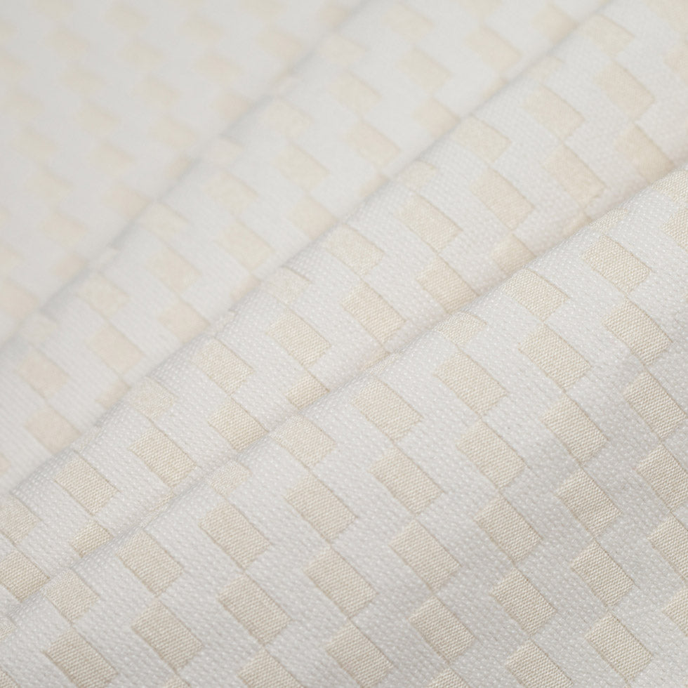 Ecru Rectangle Checkerboard Woven Cotton Folded Ecru Rectangle Checkerboard Woven Cotton Folded