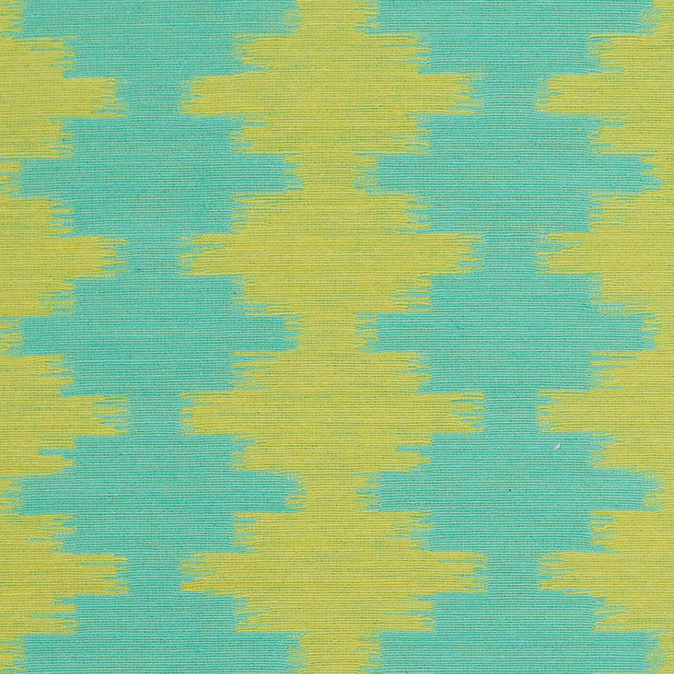 Jade/Lime Ikat-Like Stripes Lightweight Cotton Woven - Detail Jade/Lime Ikat-Like Stripes Lightweight Cotton Woven - Detail