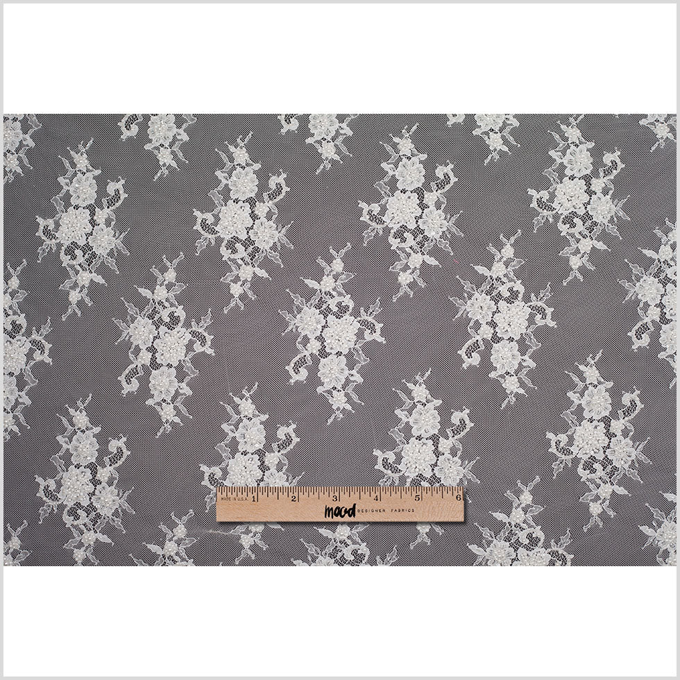 Beaded Lace - Off-White Floral Full Beaded Lace - Off-White Floral Full