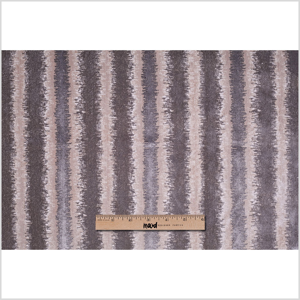 Platinum and Oxford Tan Polyester-Viscose Cut-Out Velvet Full Platinum and Oxford Tan Polyester-Viscose Cut-Out Velvet Full