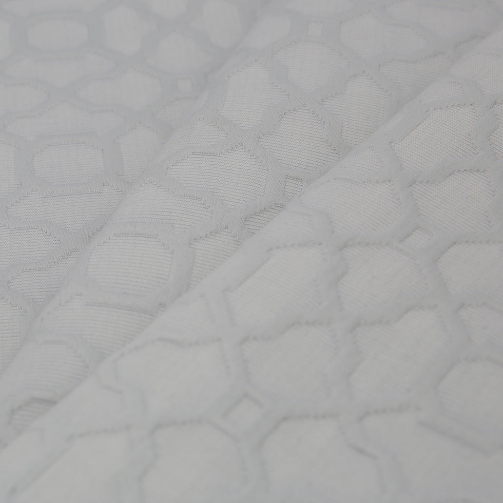 Fog Gray Geometric Cotton-Polyester Brocade - Folded Fog Gray Geometric Cotton-Polyester Brocade - Folded