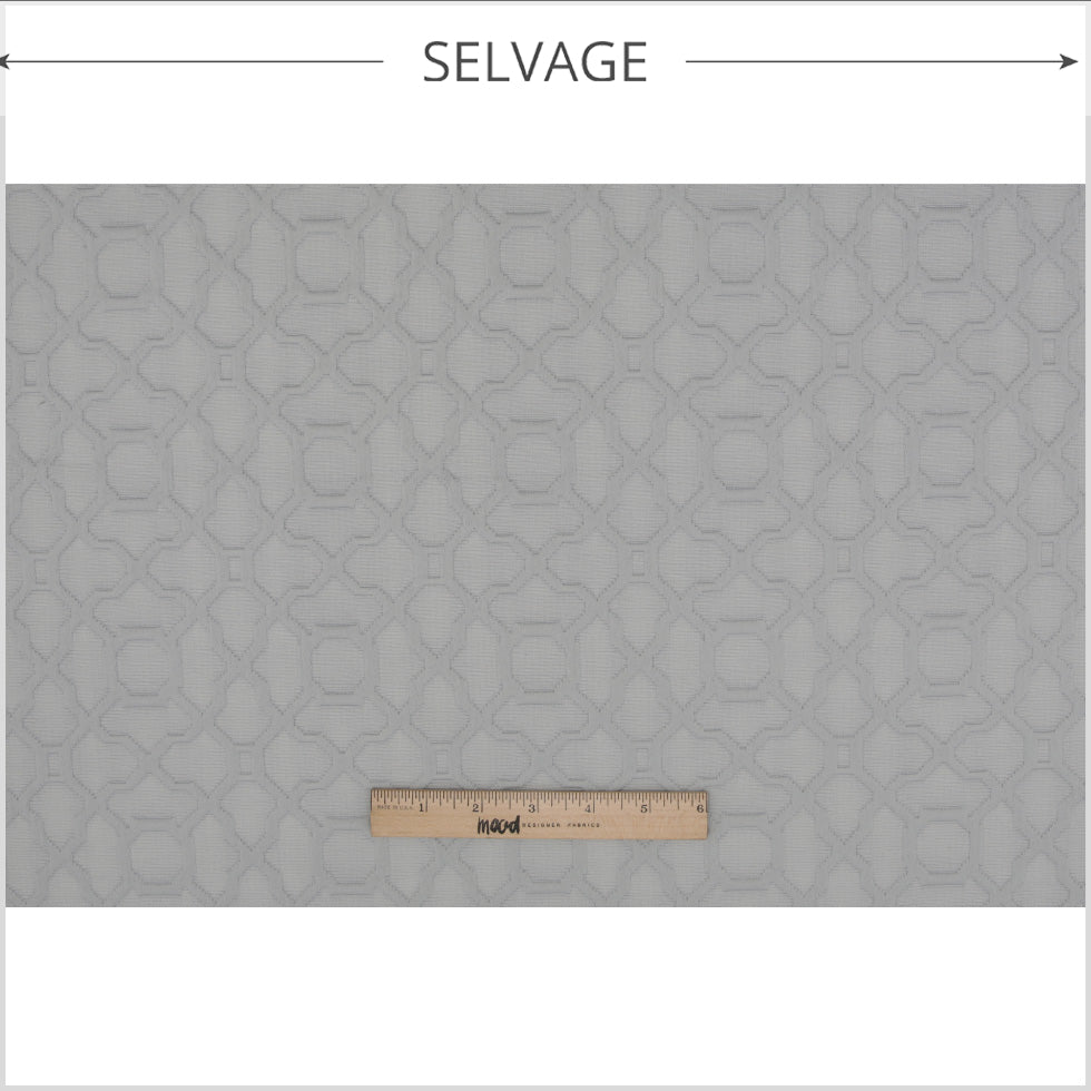 Fog Gray Geometric Cotton-Polyester Brocade - Full Fog Gray Geometric Cotton-Polyester Brocade - Full