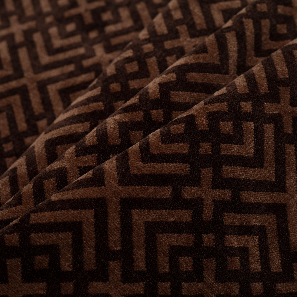 Turkish Espresso and Woodsmoke Geometric Acrylic-Polyester-Viscose Chenille - Folded Turkish Espresso and Woodsmoke Geometric Acrylic-Polyester-Viscose Chenille - Folded