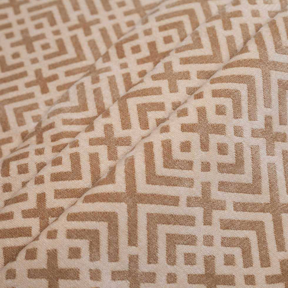 Tannin and Eggnog Geometric Acrylic-Polyester-Viscose Chenille Folded Tannin and Eggnog Geometric Acrylic-Polyester-Viscose Chenille Folded