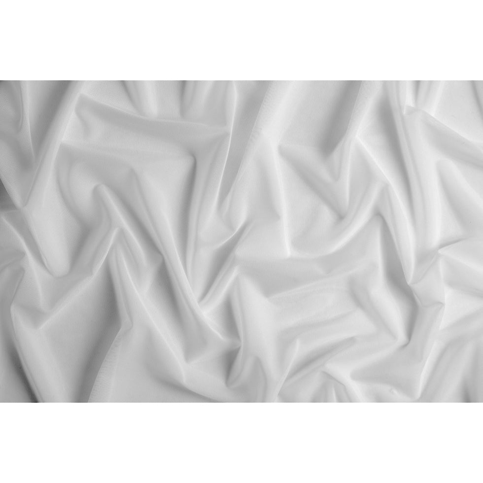 White Stretch Nylon Mesh Folded