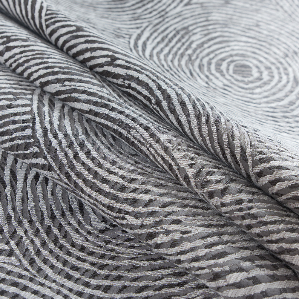 Slate Geometric Swirls on a Cotton and Polyester Woven - Folded Slate Geometric Swirls on a Cotton and Polyester Woven - Folded