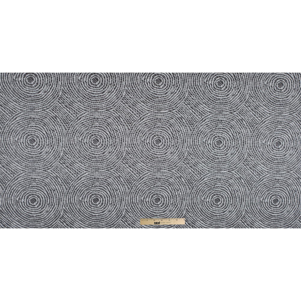 Slate Geometric Swirls on a Cotton and Polyester Woven - Full Slate Geometric Swirls on a Cotton and Polyester Woven - Full
