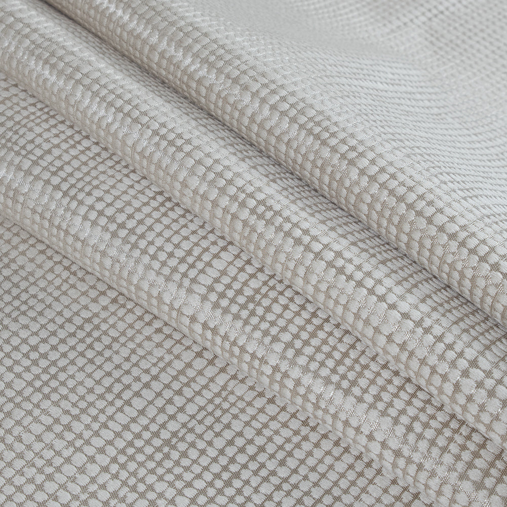 Champagne Geometric Cotton and Polyester Woven Folded Champagne Geometric Cotton and Polyester Woven Folded