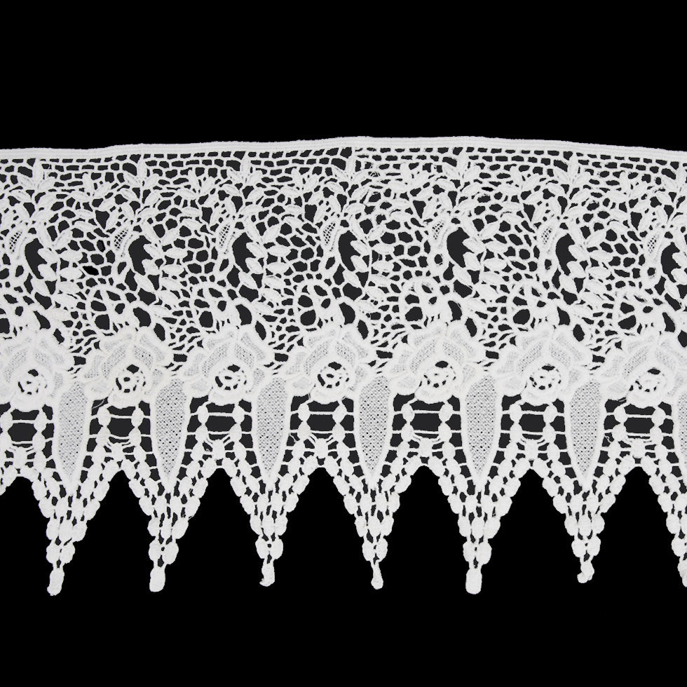 10" White Cotton Guipure Lace Trim 10" White Cotton Guipure Lace Trim