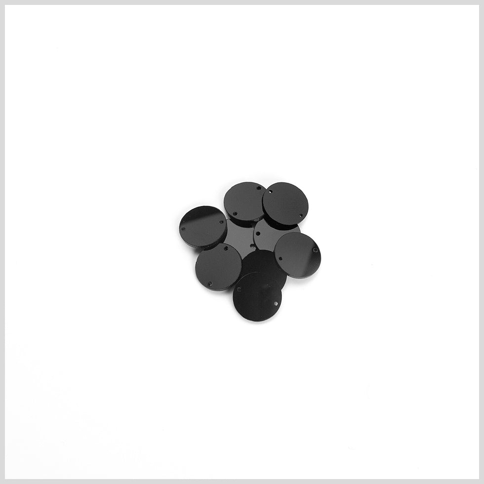 Black Laminate 2-Hole Round Plastic Button - 30L/19mm - Detail Black Laminate 2-Hole Round Plastic Button - 30L/19mm - Detail