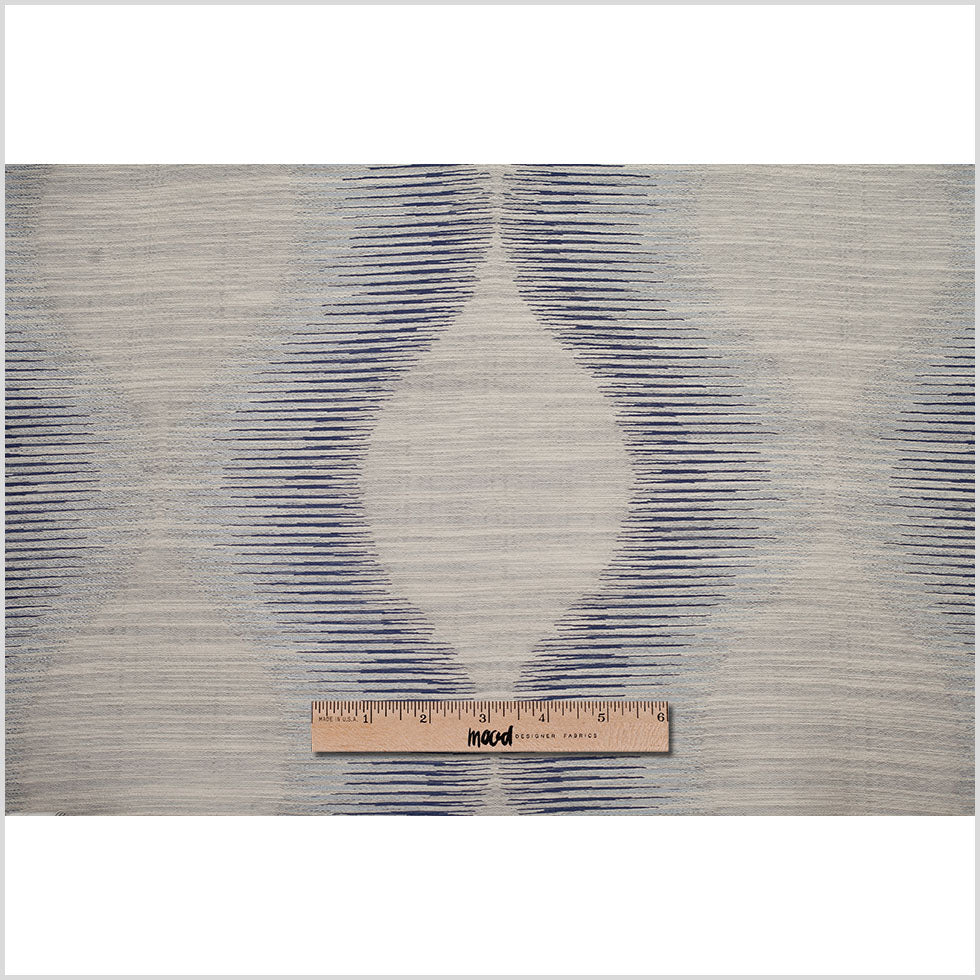 Indian Blue/Gray Geometric Poly/Cotton Woven - Full Indian Blue/Gray Geometric Poly/Cotton Woven - Full