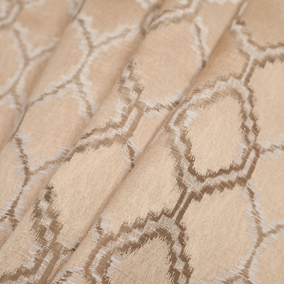 Indian Beige/Ivory Geometric Poly/Cotton Woven - Folded Indian Beige/Ivory Geometric Poly/Cotton Woven - Folded