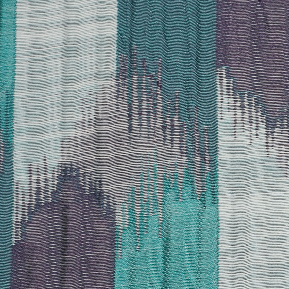Indian Aqua Purple Ikat-Like Poly/Cotton Brocade Detail Indian Aqua Purple Ikat-Like Poly/Cotton Brocade Detail