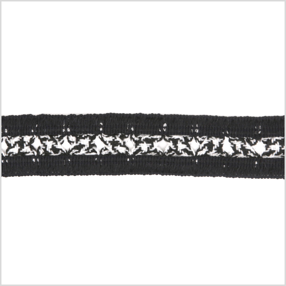 1 Black/White Braided Trim 1 Black/White Braided Trim