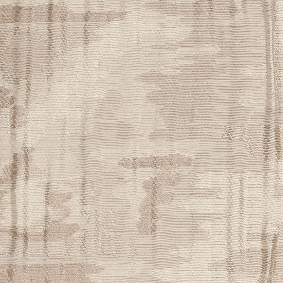 Indian Beige Ikat-Like Geometric Poly/Cotton Brocade - Detail Indian Beige Ikat-Like Geometric Poly/Cotton Brocade - Detail