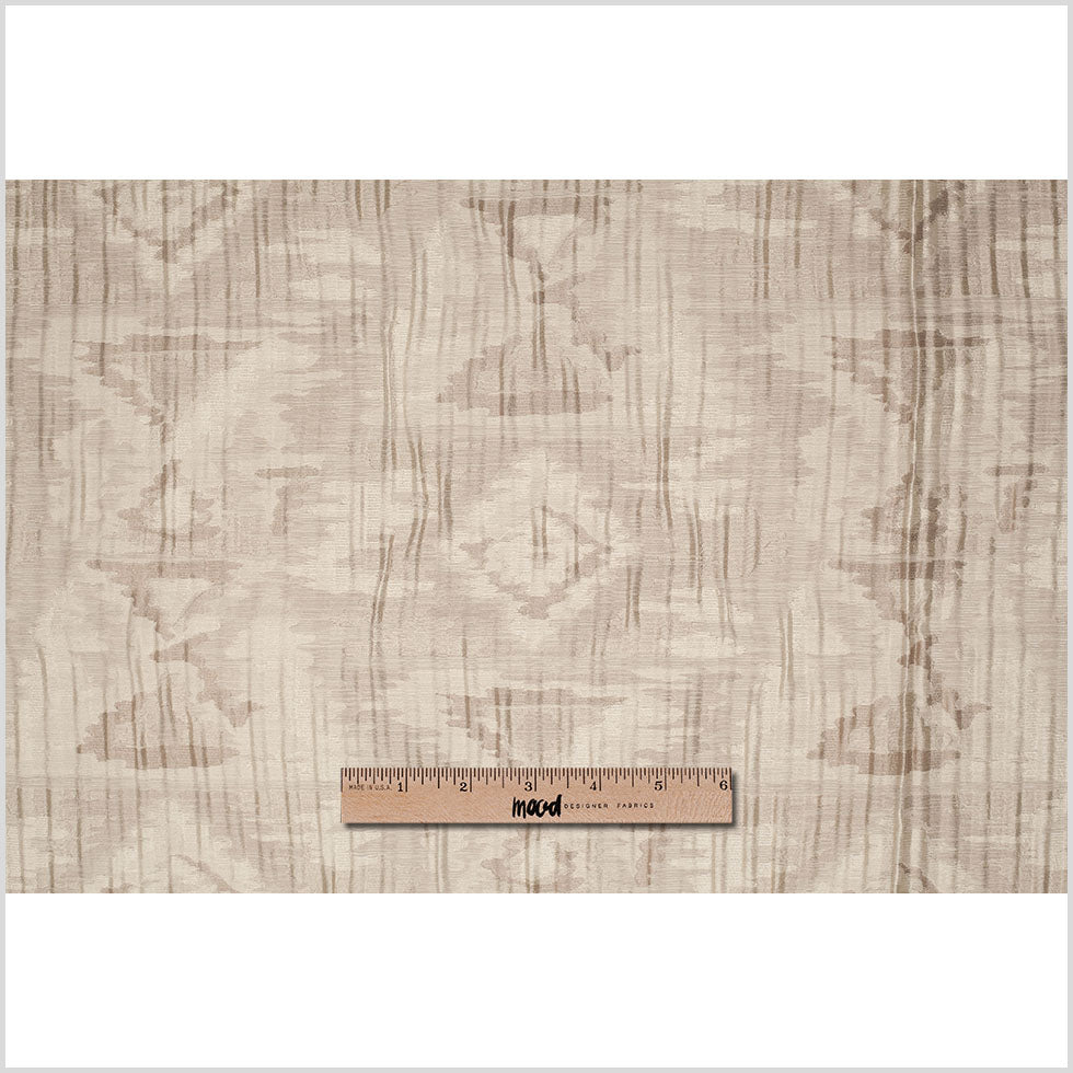Indian Beige Ikat-Like Geometric Poly/Cotton Brocade - Full Indian Beige Ikat-Like Geometric Poly/Cotton Brocade - Full