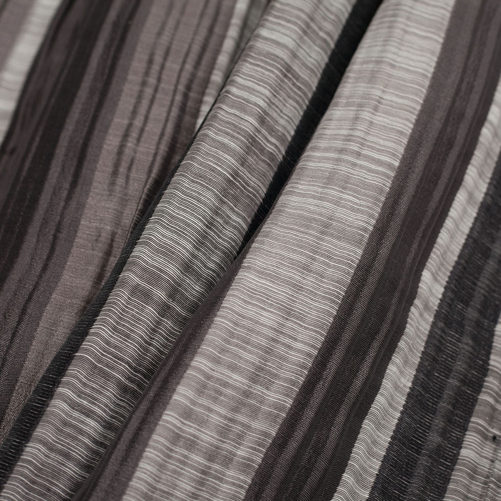 Indian Black/White Striped Poly/Cotton Brocade - Folded Indian Black/White Striped Poly/Cotton Brocade - Folded