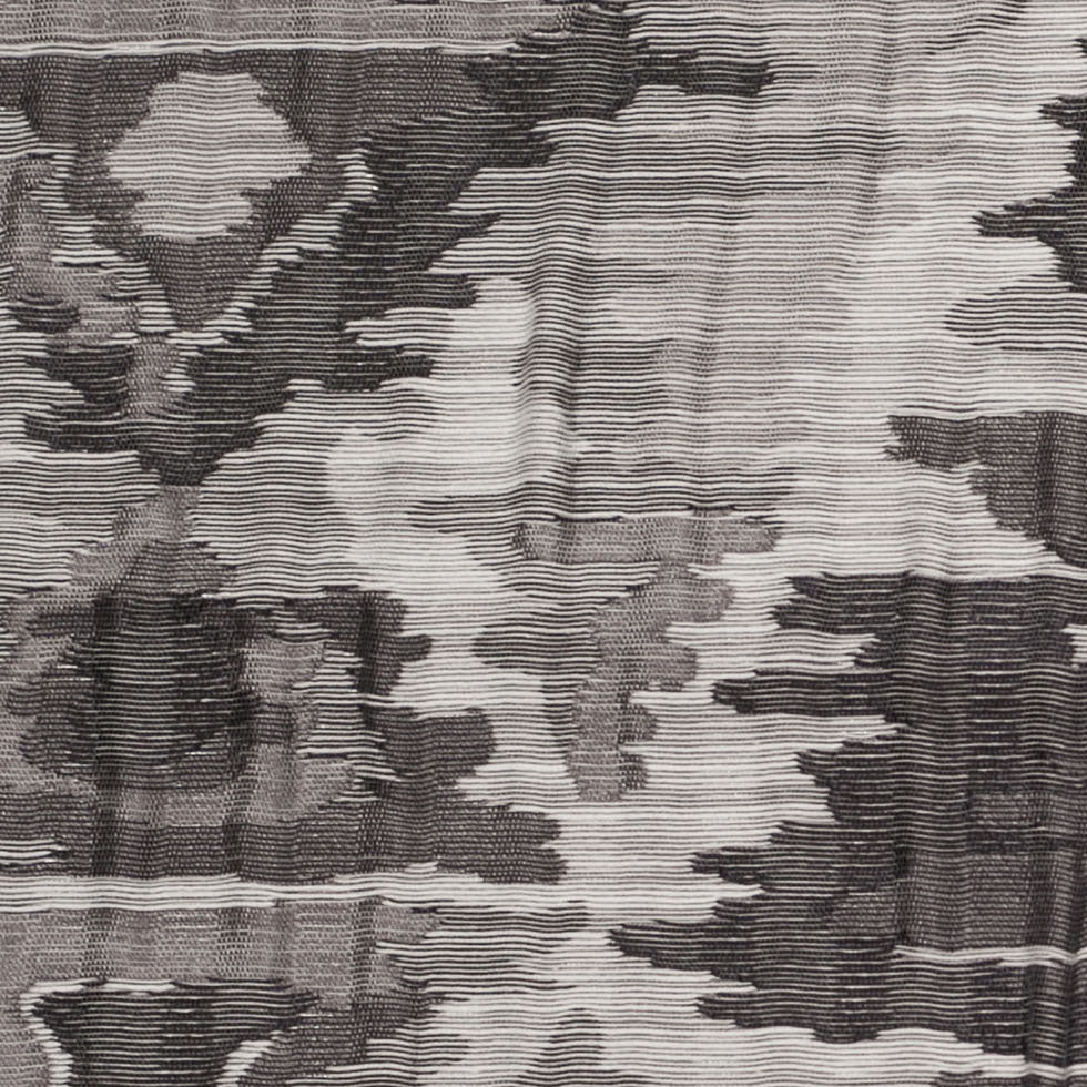 Indian Black/White Ikat-Like Geometric Poly/Cotton Brocade Detail Indian Black/White Ikat-Like Geometric Poly/Cotton Brocade Detail