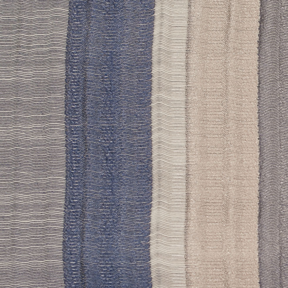 Indian Blue/Beige Striped Poly/Cotton Brocade - Detail Indian Blue/Beige Striped Poly/Cotton Brocade - Detail