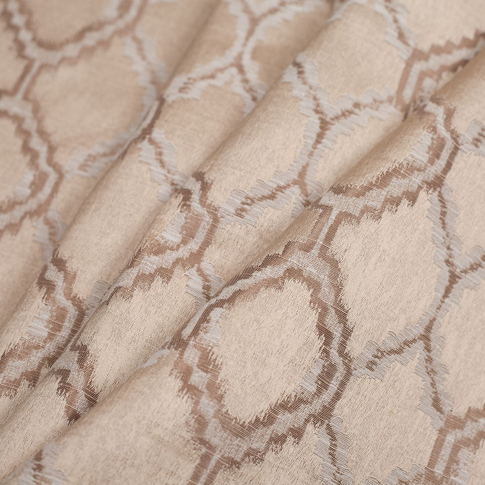 Indian Taupe Geometric Poly/Cotton Woven - Folded Indian Taupe Geometric Poly/Cotton Woven - Folded