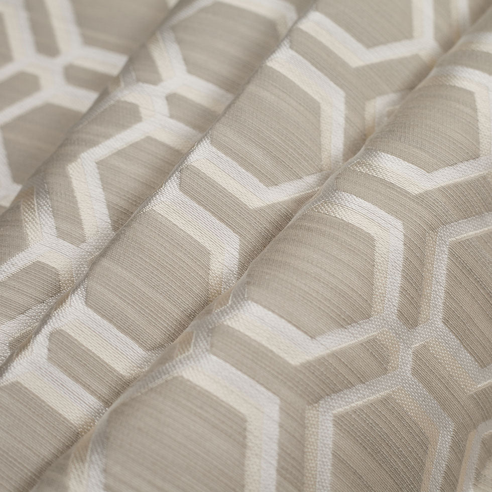 Pearl-7303 Indian Geometric Poly/Cotton Brocade - Folded Pearl-7303 Indian Geometric Poly/Cotton Brocade - Folded
