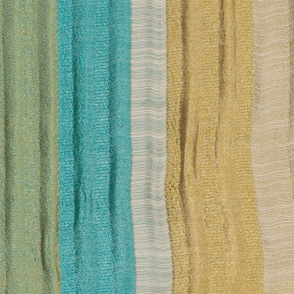 Indian Blue/Gold Striped Poly/Cotton Brocade - Detail Indian Blue/Gold Striped Poly/Cotton Brocade - Detail