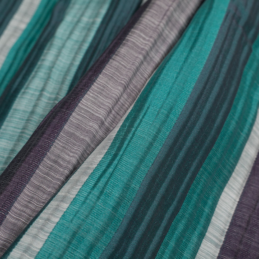 Indian Aqua/Purple Striped Poly/Cotton Brocade - Folded Indian Aqua/Purple Striped Poly/Cotton Brocade - Folded