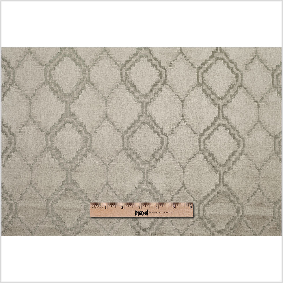 Indian Silver Geometric Poly/Cotton Woven Full Indian Silver Geometric Poly/Cotton Woven Full