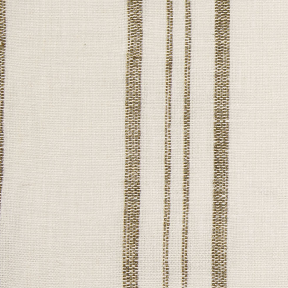 Indian Olive/White Striped Linen Woven - Detail Indian Olive/White Striped Linen Woven - Detail