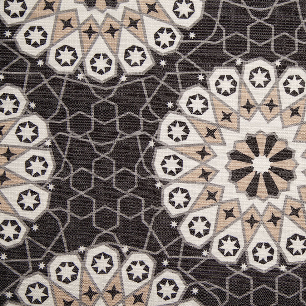 Spanish Black/Beige Geometric Poly/Cotton Canvas Spanish Black/Beige Geometric Poly/Cotton Canvas