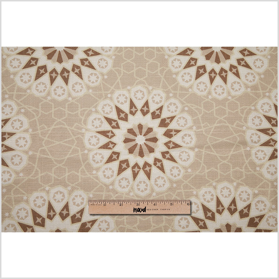Spanish Beige/Brown Geometric Poly/Cotton Canvas Full Spanish Beige/Brown Geometric Poly/Cotton Canvas Full
