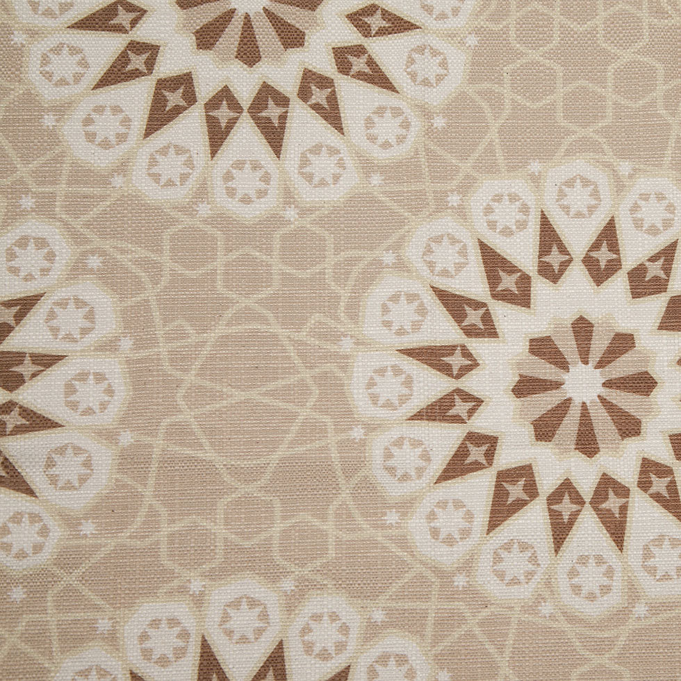 Spanish Beige/Brown Geometric Poly/Cotton Canvas Spanish Beige/Brown Geometric Poly/Cotton Canvas