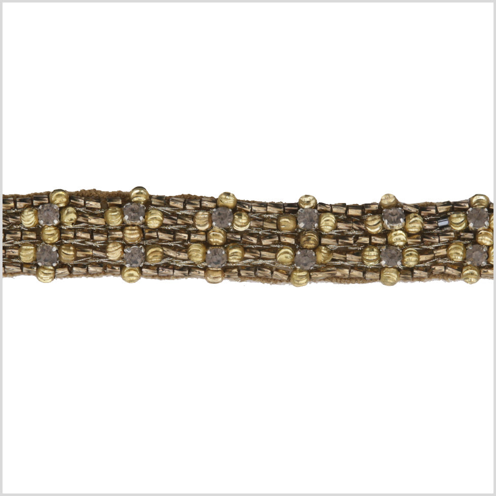 0.625 Gold/Copper Beaded Rhinestone Trim