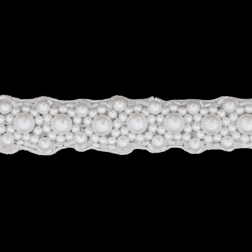 1" Pearl White Beaded Trim 1" Pearl White Beaded Trim