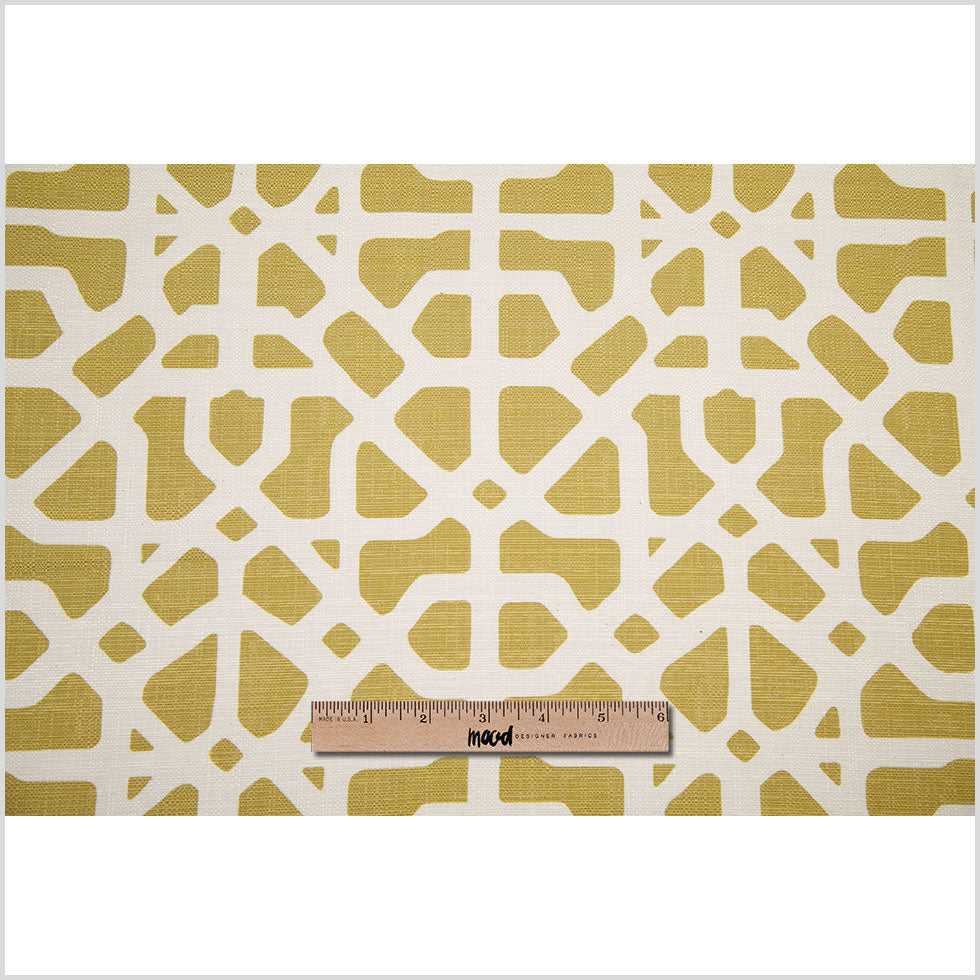 Spanish Green/White Geometric Poly/Cotton Canvas - Full Spanish Green/White Geometric Poly/Cotton Canvas - Full