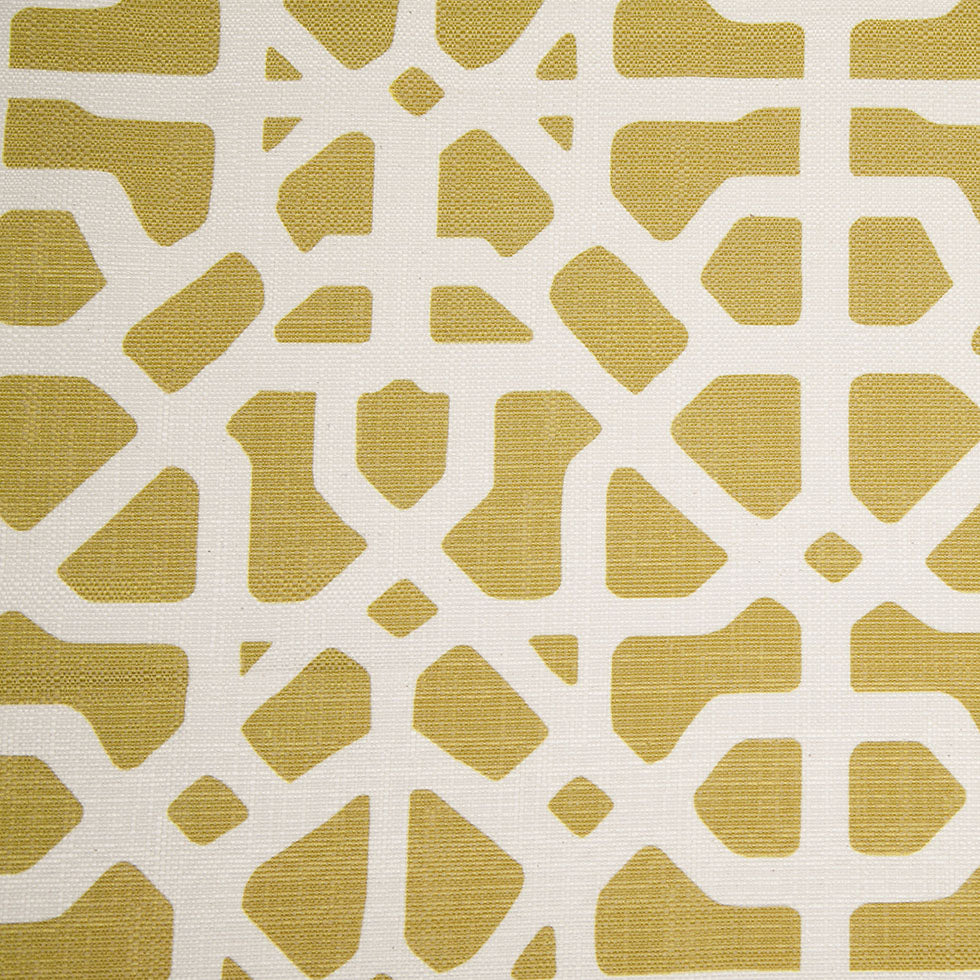 Spanish Green/White Geometric Poly/Cotton Canvas Spanish Green/White Geometric Poly/Cotton Canvas