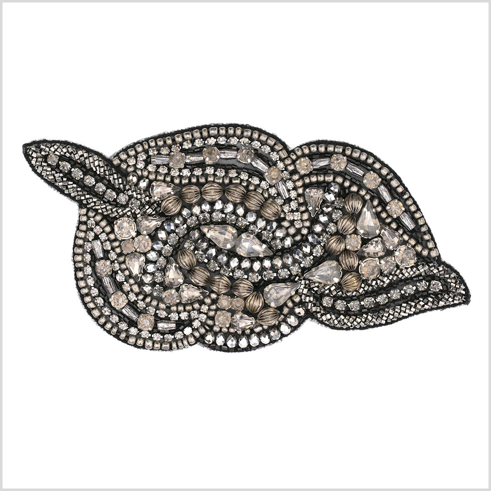 Gunmetal Beaded Rhinestone Applique Gunmetal Beaded Rhinestone Applique