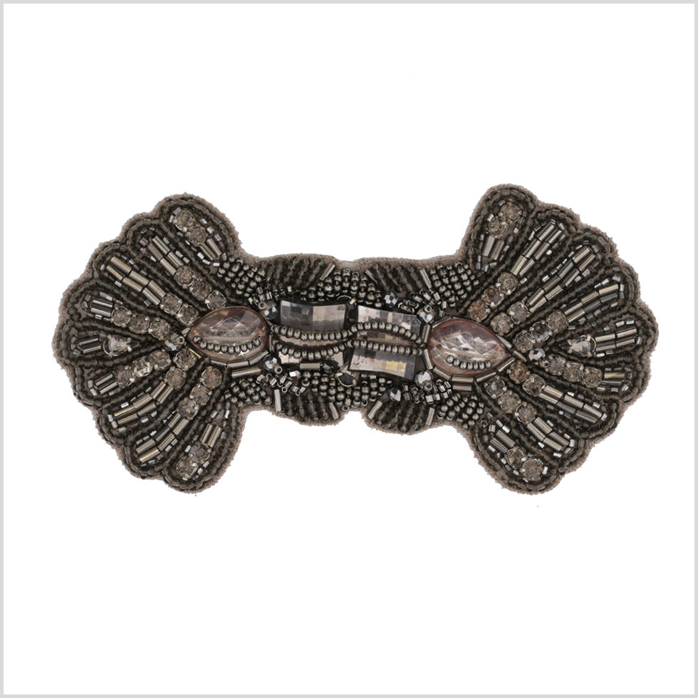 Gunmetal Beaded Rhinestone Applique Gunmetal Beaded Rhinestone Applique