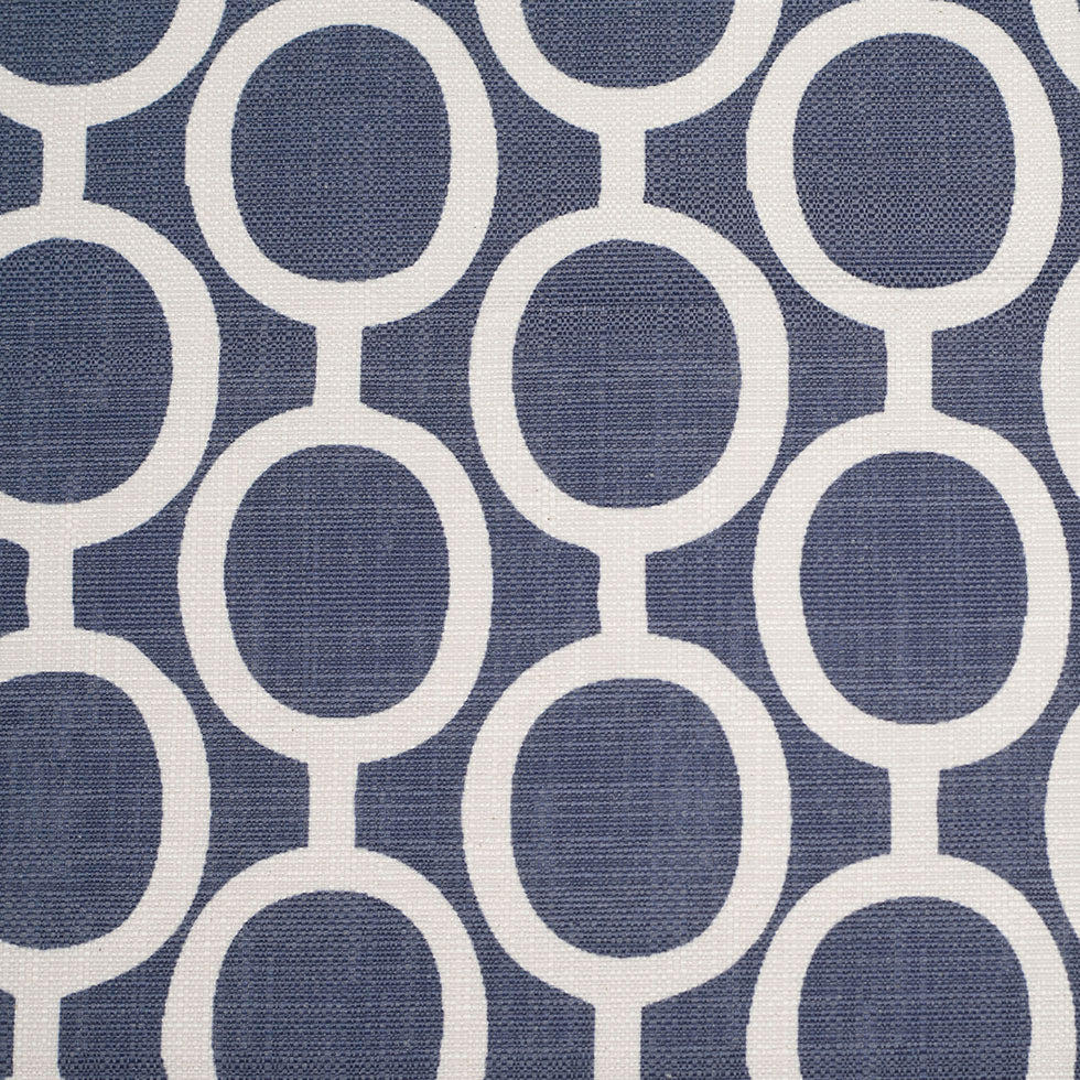 Spanish Denim/White Geometric Poly/Cotton Canvas Spanish Denim/White Geometric Poly/Cotton Canvas