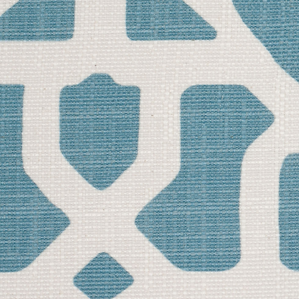 Spanish Blue/White Geometric Poly/Cotton Canvas - Detail Spanish Blue/White Geometric Poly/Cotton Canvas - Detail