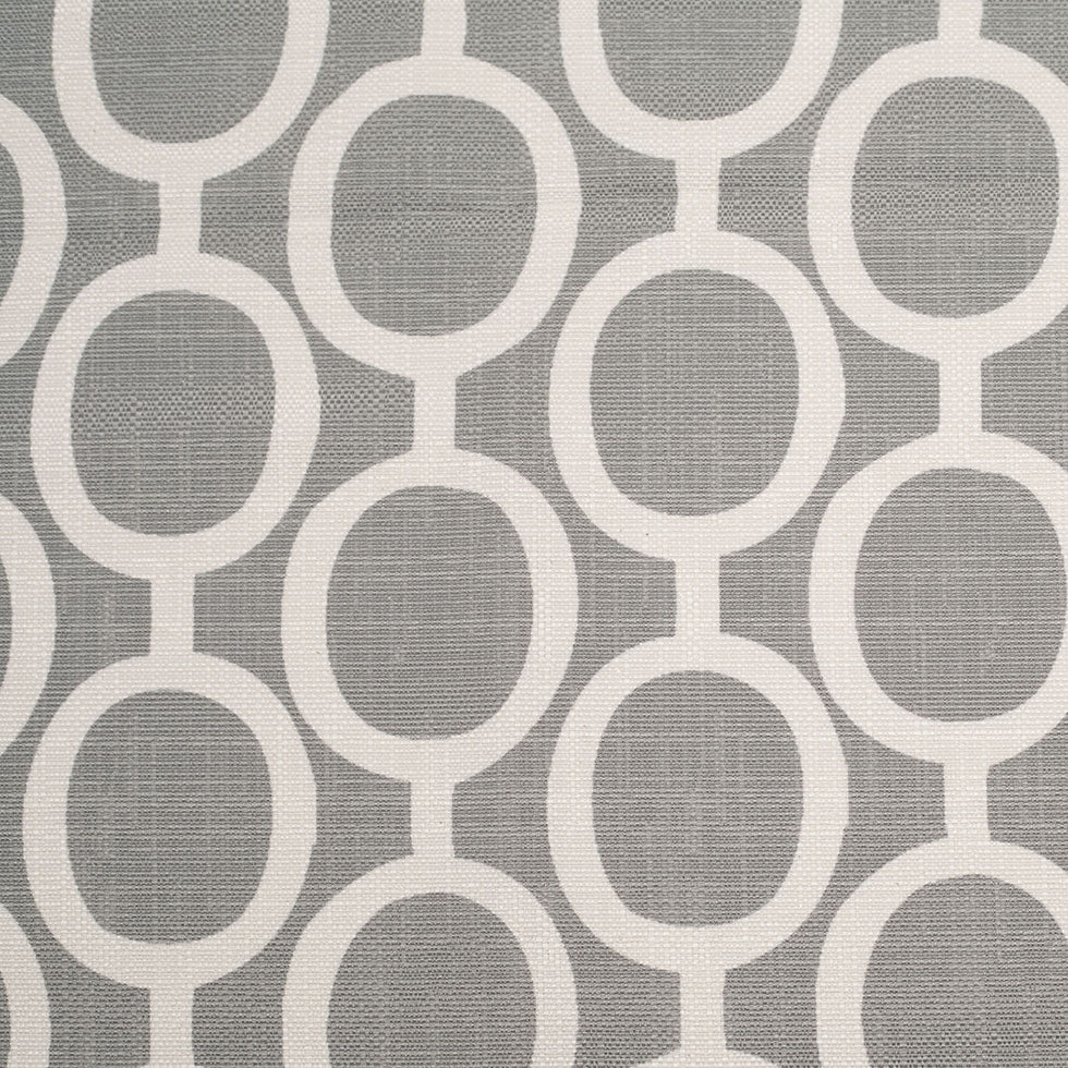 Spanish Gray/White Geometric Poly/Cotton Canvas Spanish Gray/White Geometric Poly/Cotton Canvas
