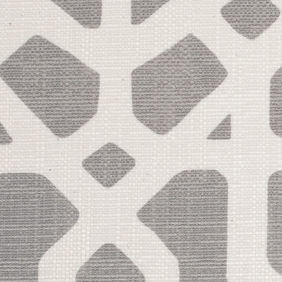 Spanish Gray/White Geometric Poly/Cotton Canvas - Detail Spanish Gray/White Geometric Poly/Cotton Canvas - Detail