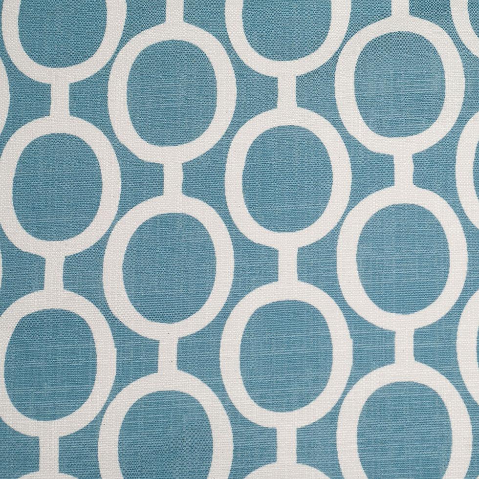 Spanish Blue/White Geometric Poly/Cotton Canvas Spanish Blue/White Geometric Poly/Cotton Canvas