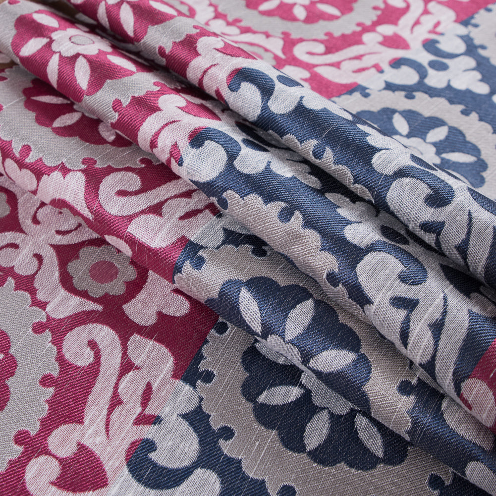 Gray and Pink Floral Brocade Folded Gray and Pink Floral Brocade Folded