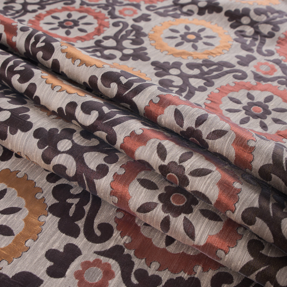 Brown, Gold and Copper Floral Brocade - Folded Brown, Gold and Copper Floral Brocade - Folded