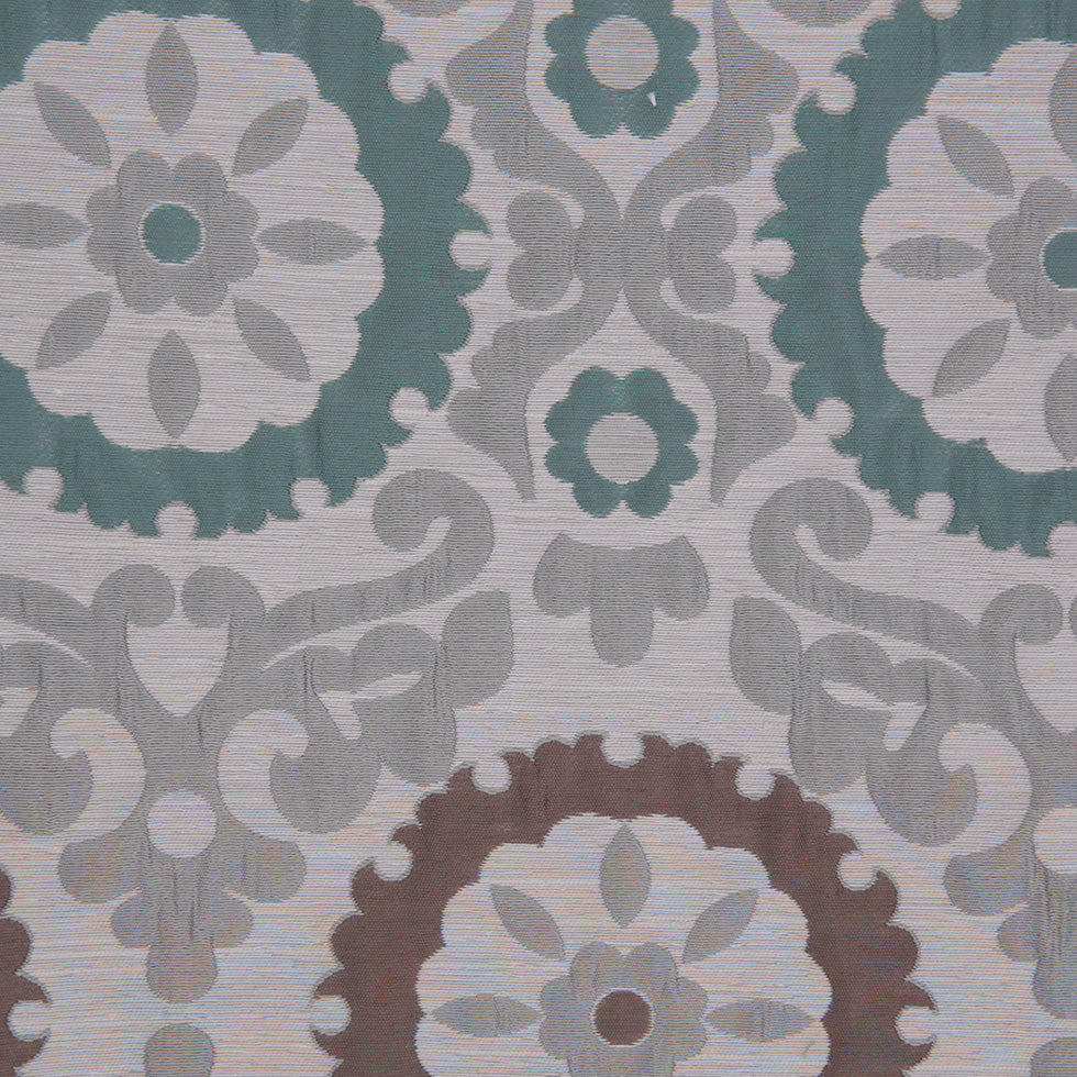 Green/Brown/Blue Floral Brocade - Detail Green/Brown/Blue Floral Brocade - Detail