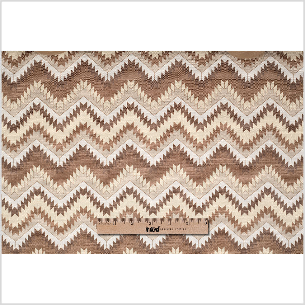 Spanish Beige/Brown Geometric Poly/Cotton Canvas - Full Spanish Beige/Brown Geometric Poly/Cotton Canvas - Full