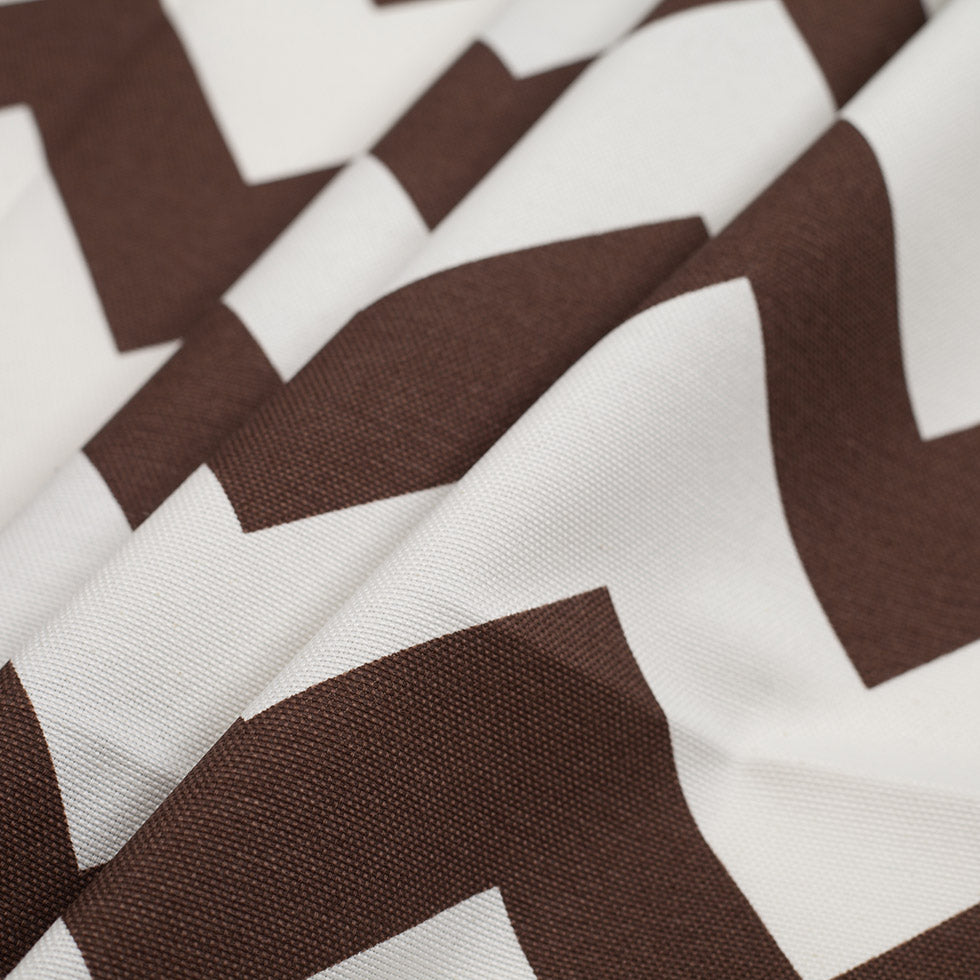 Spanish Espresso/White Geometric Poly-Cotton Woven - Folded Spanish Espresso/White Geometric Poly-Cotton Woven - Folded