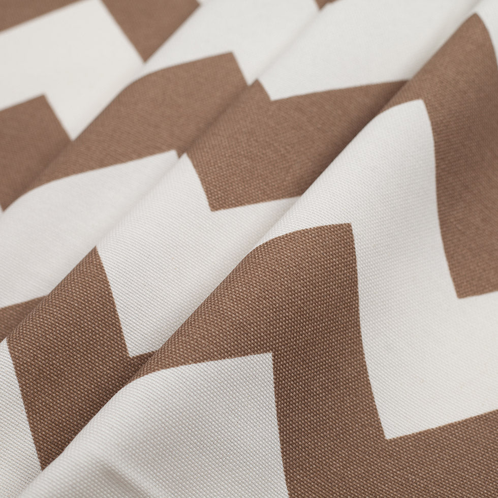 Spanish Mocha/White Geometric Poly-Cotton Woven - Folded Spanish Mocha/White Geometric Poly-Cotton Woven - Folded