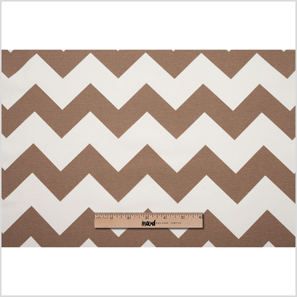 Spanish Mocha/White Geometric Poly-Cotton Woven - Full Spanish Mocha/White Geometric Poly-Cotton Woven - Full